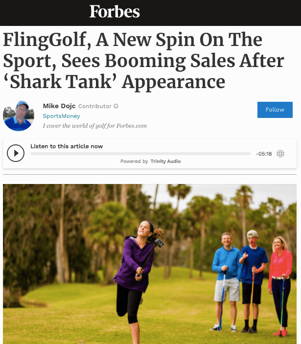 FlingGolf in Forbes Features Success Stories and Growth of the Sport