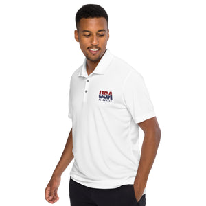 USA FlingGolf Adidas Performance Polo Shirt (White)