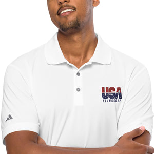 USA FlingGolf Adidas Performance Polo Shirt (White)