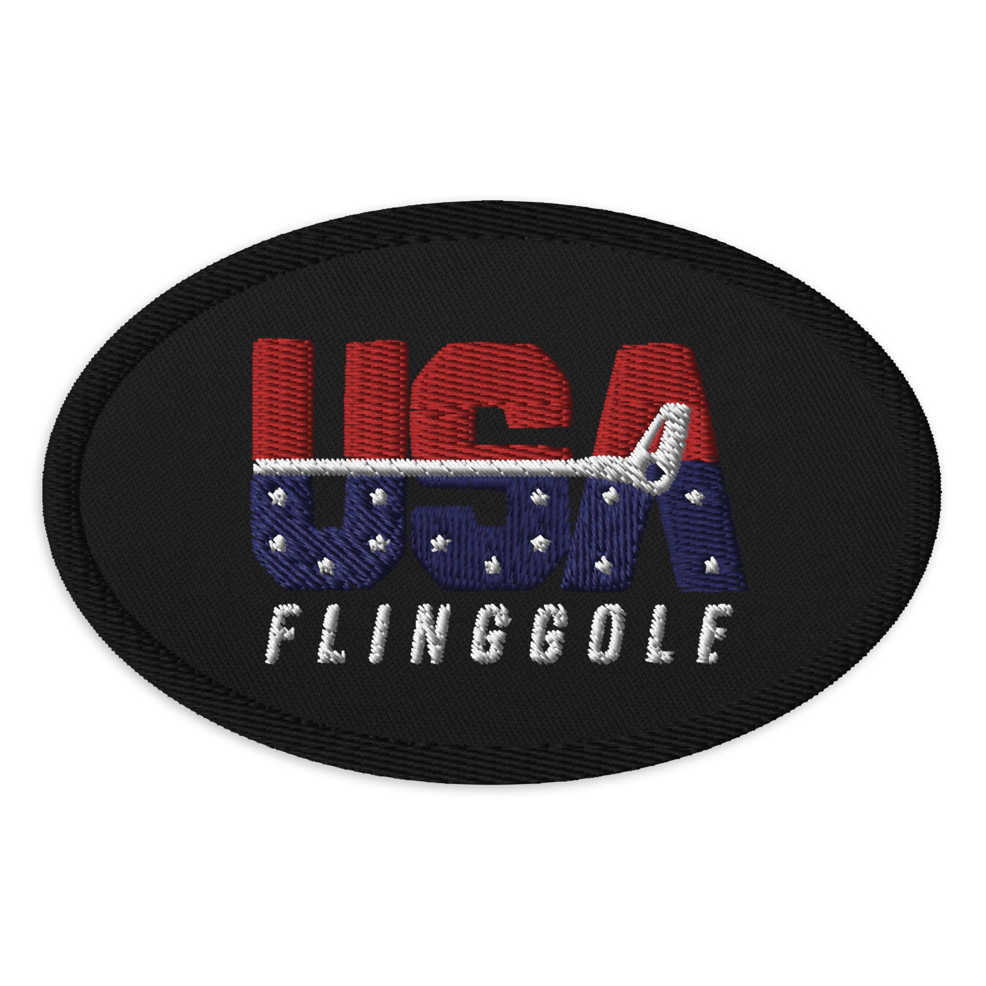 USA FlingGolf Oval Patch (Black)
