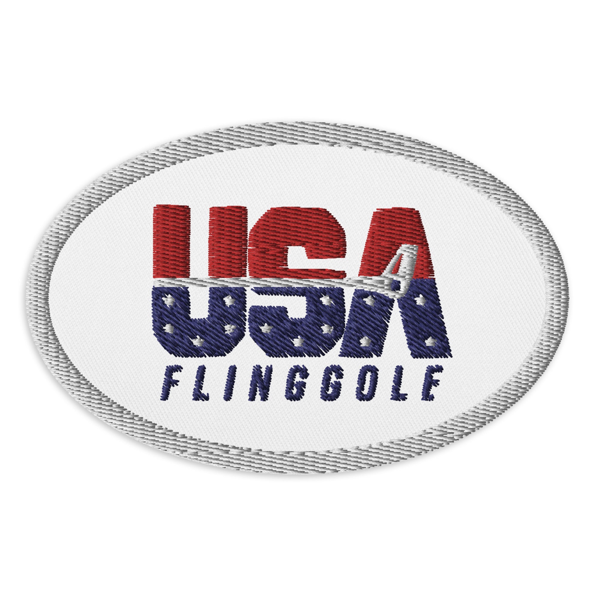 USA FlingGolf Oval Patch (White)