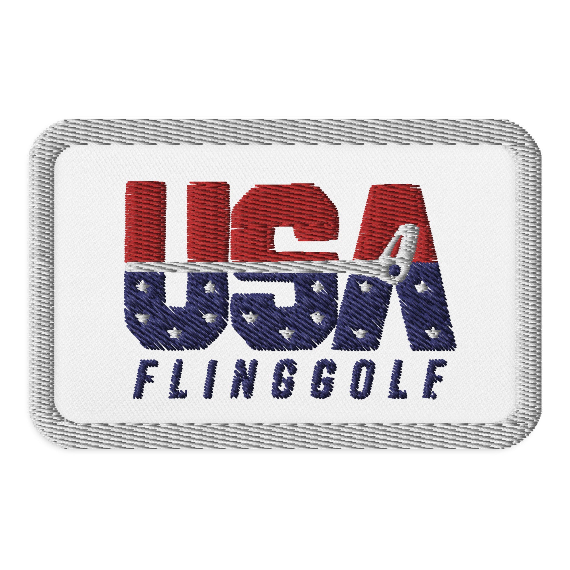 USA FlingGolf Rectangle Patch (White)