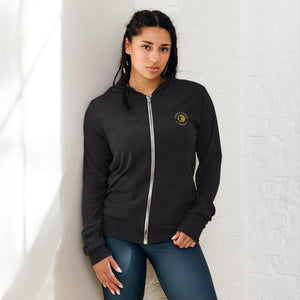 WLF Unisex Embroidered Zip Hoodie (Black)