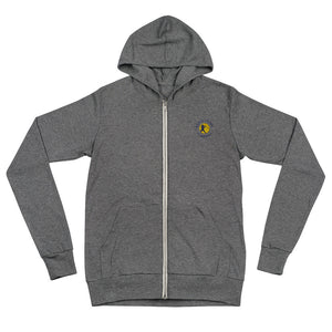 WLF Unisex Embroidered Zip Hoodie (Grey)