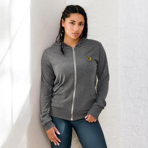 WLF Unisex Embroidered Zip Hoodie (Grey)