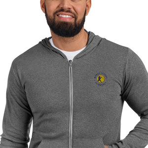 WLF Unisex Embroidered Zip Hoodie (Grey)