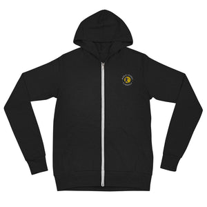 Unisex Embroidered Zip Hoodie (Black)