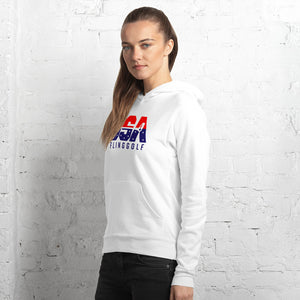 USA FlingGolf Unisex Fleece Hoodie (White)
