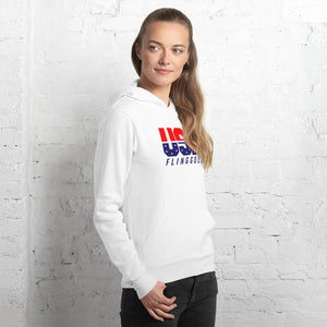 USA FlingGolf Unisex Fleece Hoodie (White)