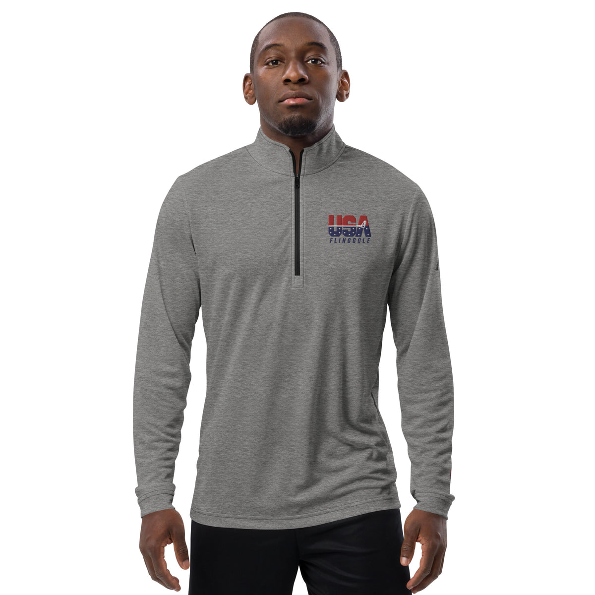 USA FlingGolf Adidas Quarter Zip Pullover (Grey)