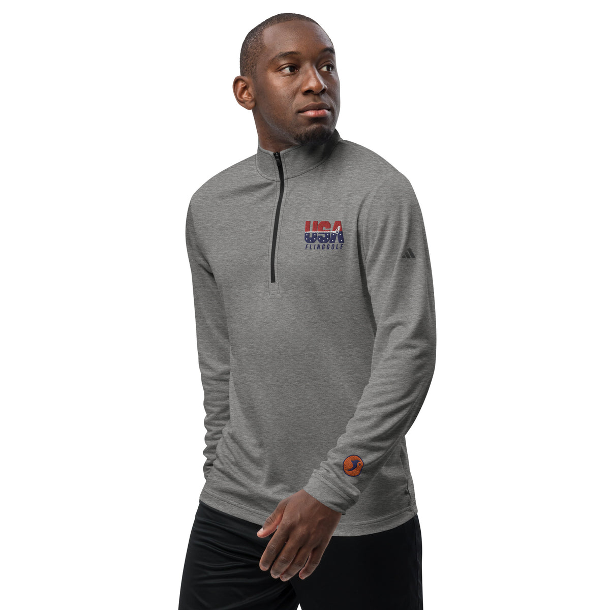 USA FlingGolf Adidas Quarter Zip Pullover (Grey)