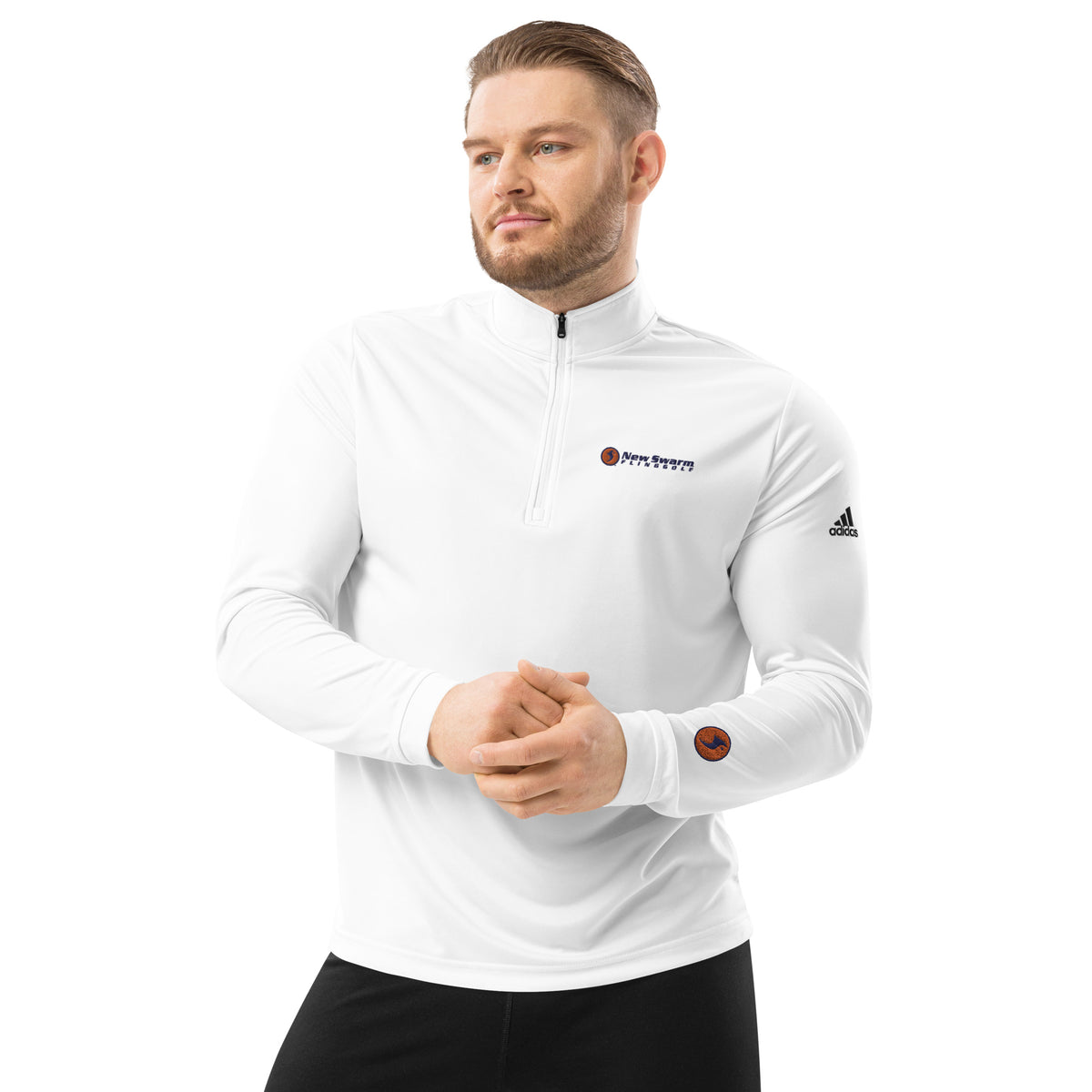 adidas New Swarm Quarter Zip Pullover (White)