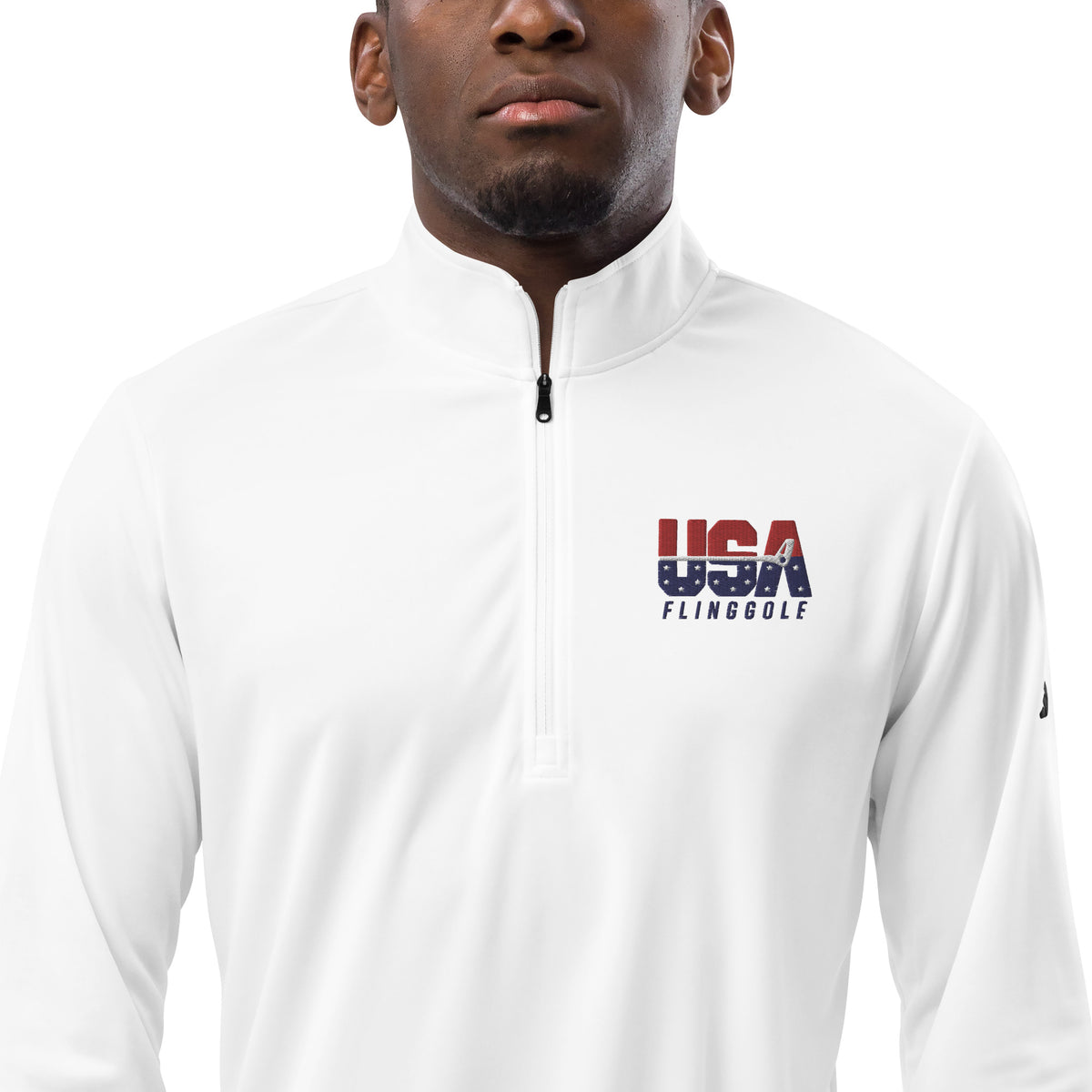 USA FlingGolf Adidas Quarter Zip Pullover (White)