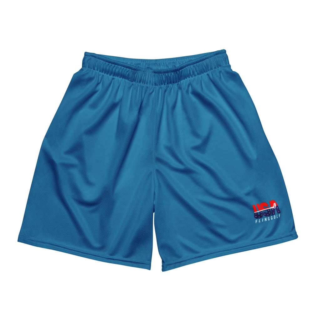 USA FlingGolf Unisex Mesh Shorts (Steel Blue)