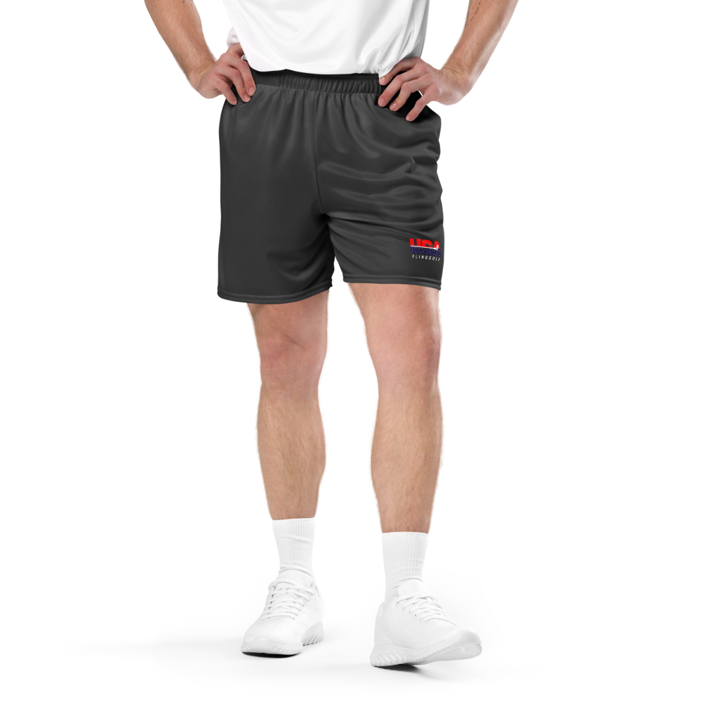 USA FlingGolf Unisex Mesh Shorts (Charcoal)