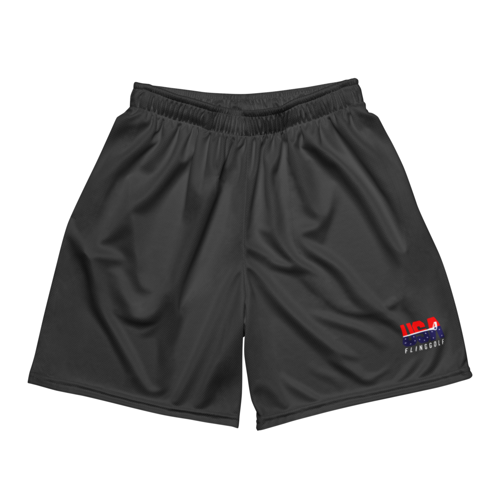 USA FlingGolf Unisex Mesh Shorts (Charcoal)