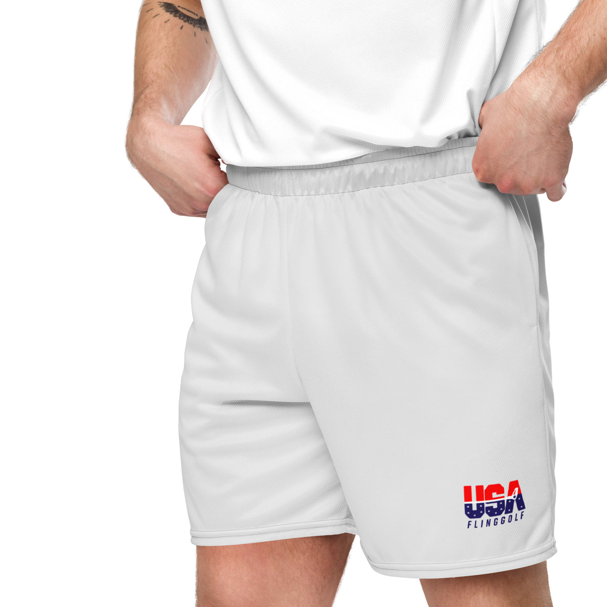 USA FlingGolf Unisex Mesh Shorts (Grey)