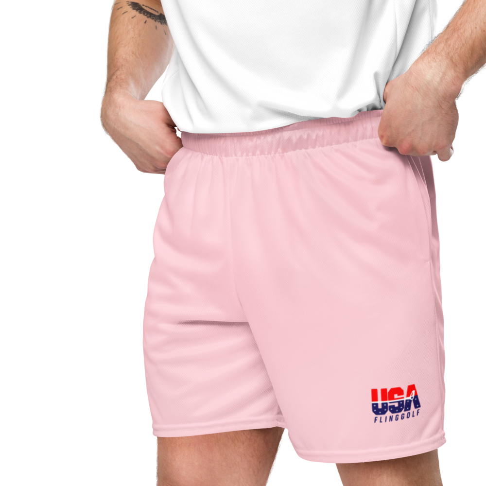 USA FlingGolf Unisex Mesh Shorts (Pink)
