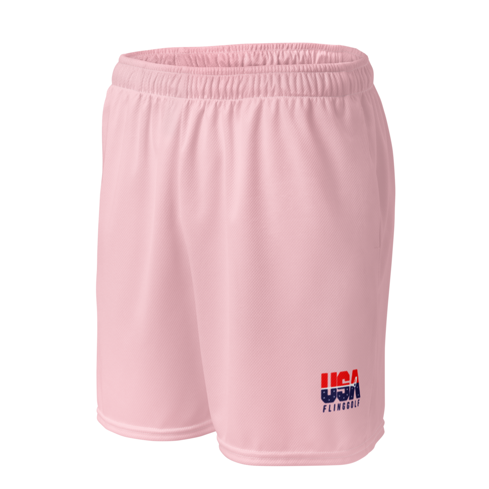 USA FlingGolf Unisex Mesh Shorts (Pink)