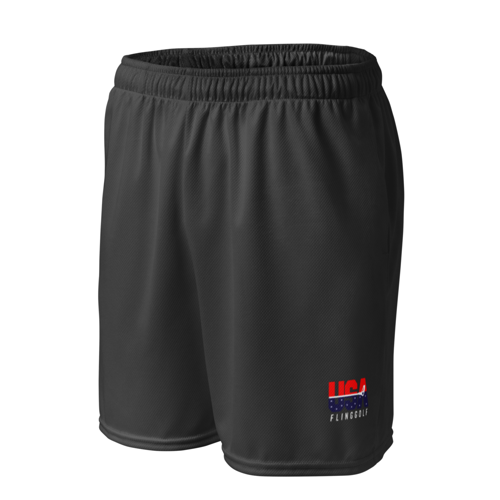 USA FlingGolf Unisex Mesh Shorts (Charcoal)