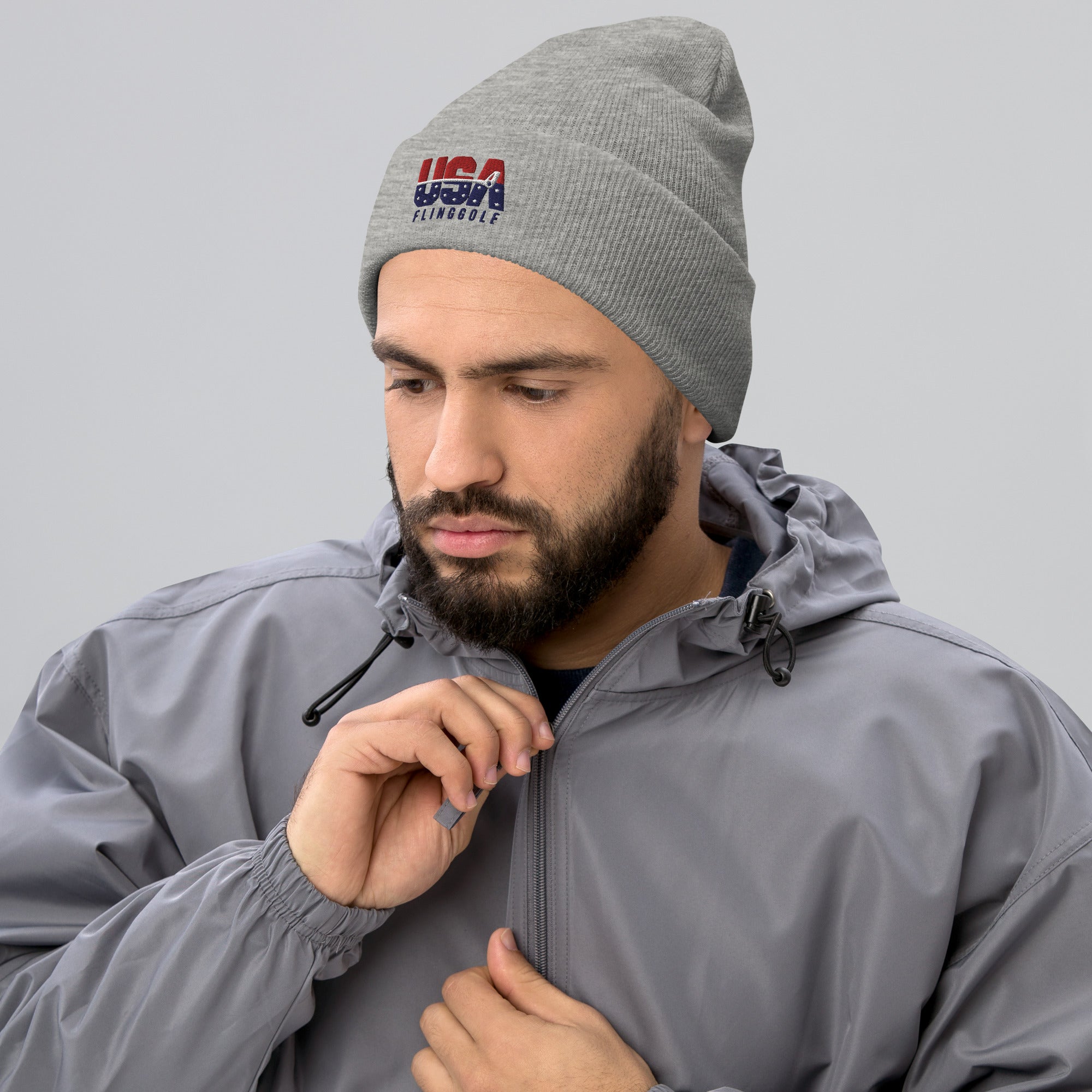 USA FlingGolf Cuffed Beanie (Light)