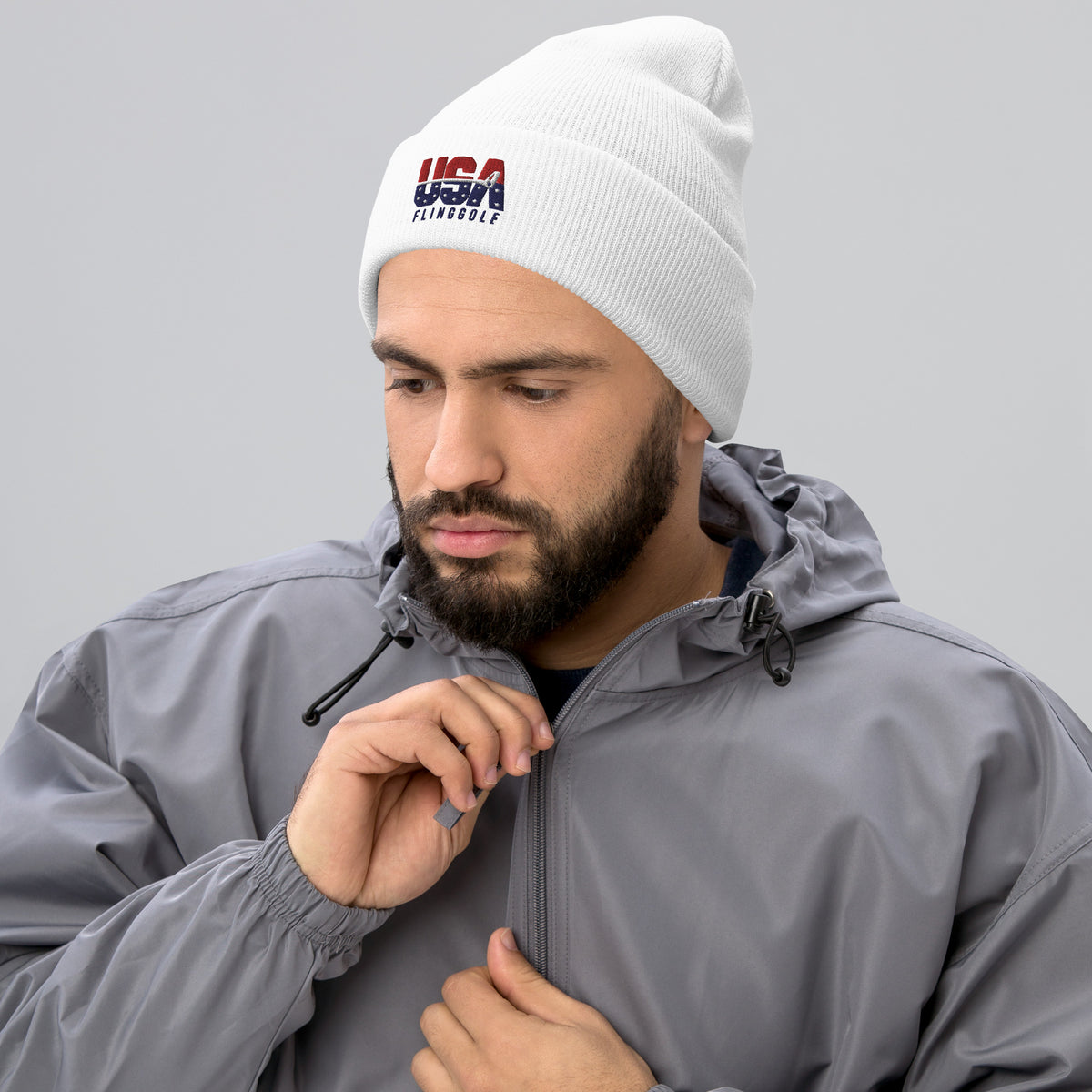 USA FlingGolf Cuffed Beanie (Light)