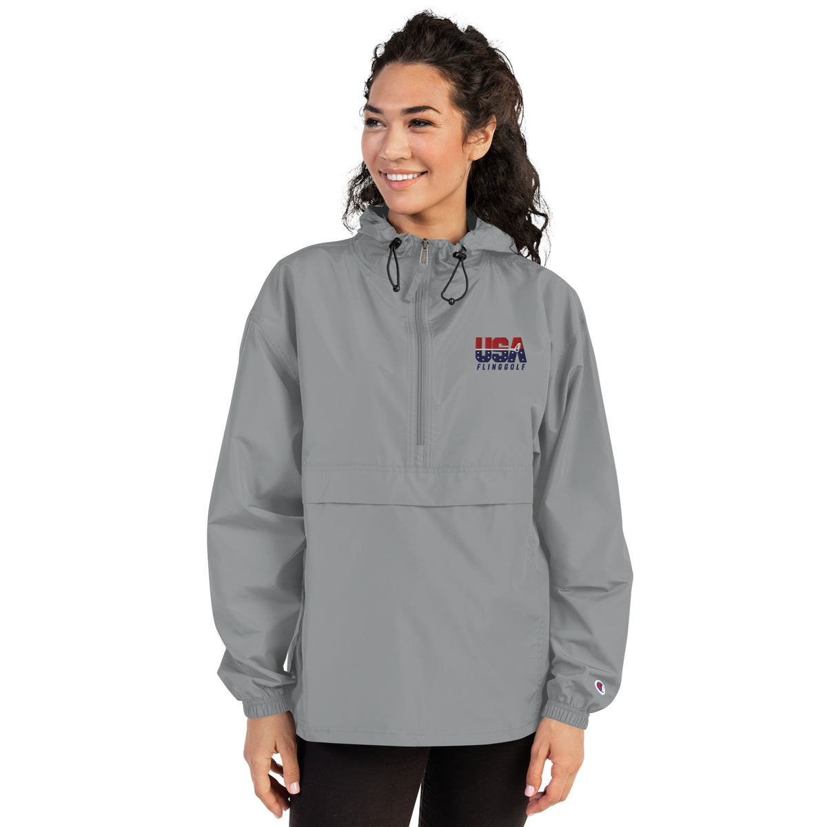 USA FlingGolf Embroidered Champion Packable Jacket (Light)