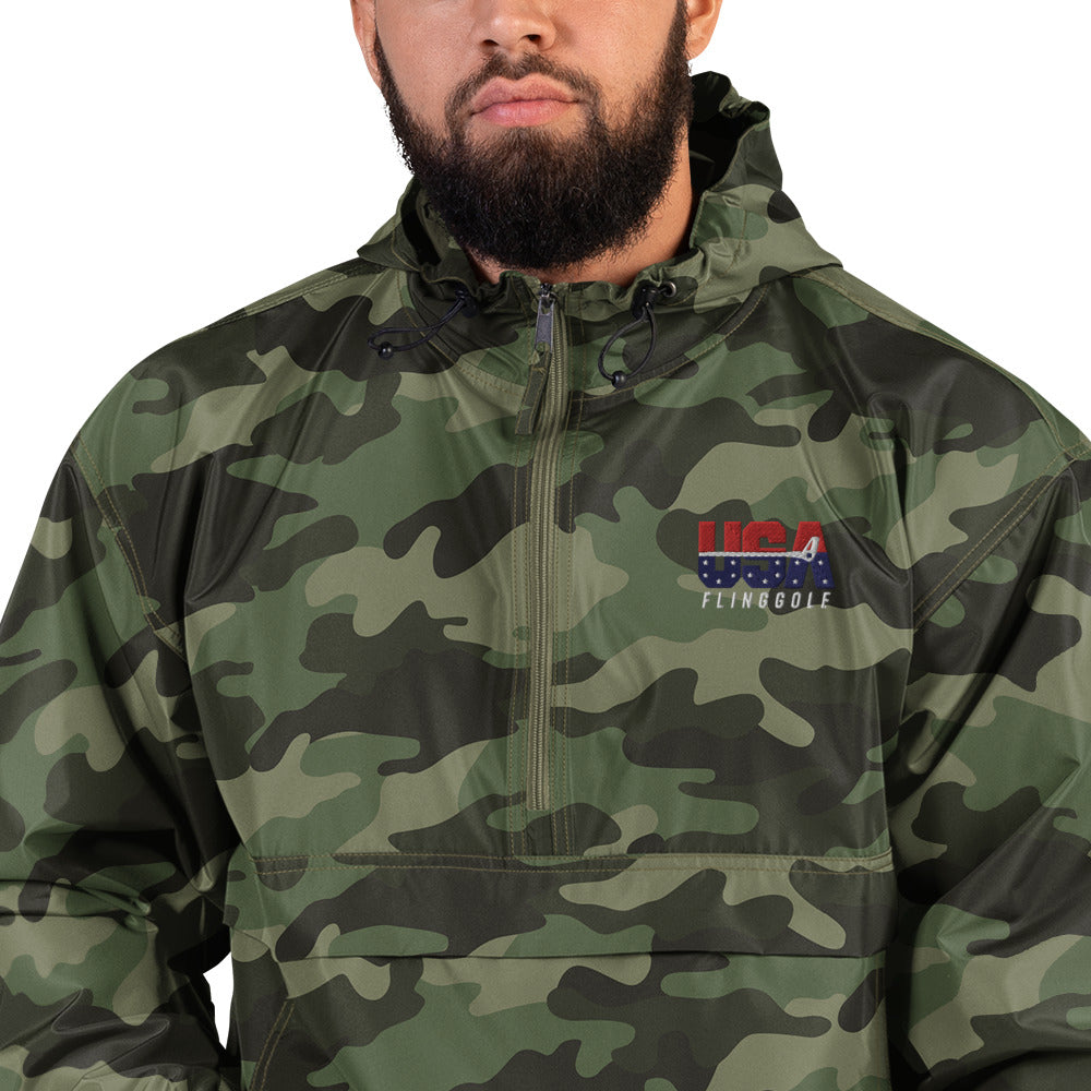 USA FlingGolf Embroidered Champion Packable Jacket (Dark)