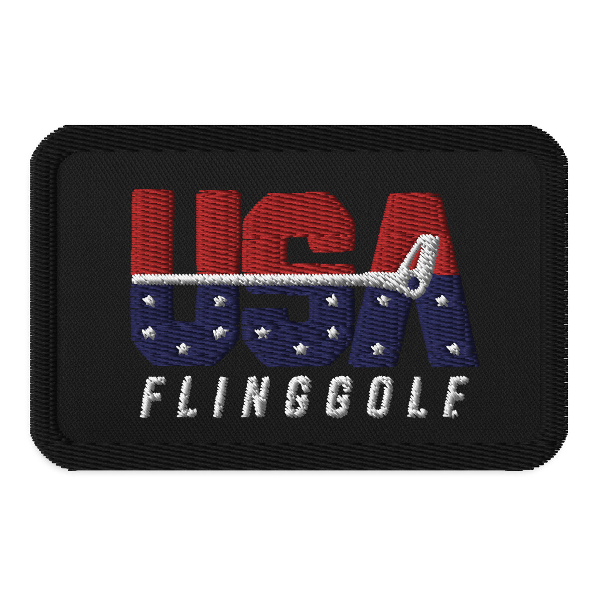 USA FlingGolf Rectangle Patch (Black)
