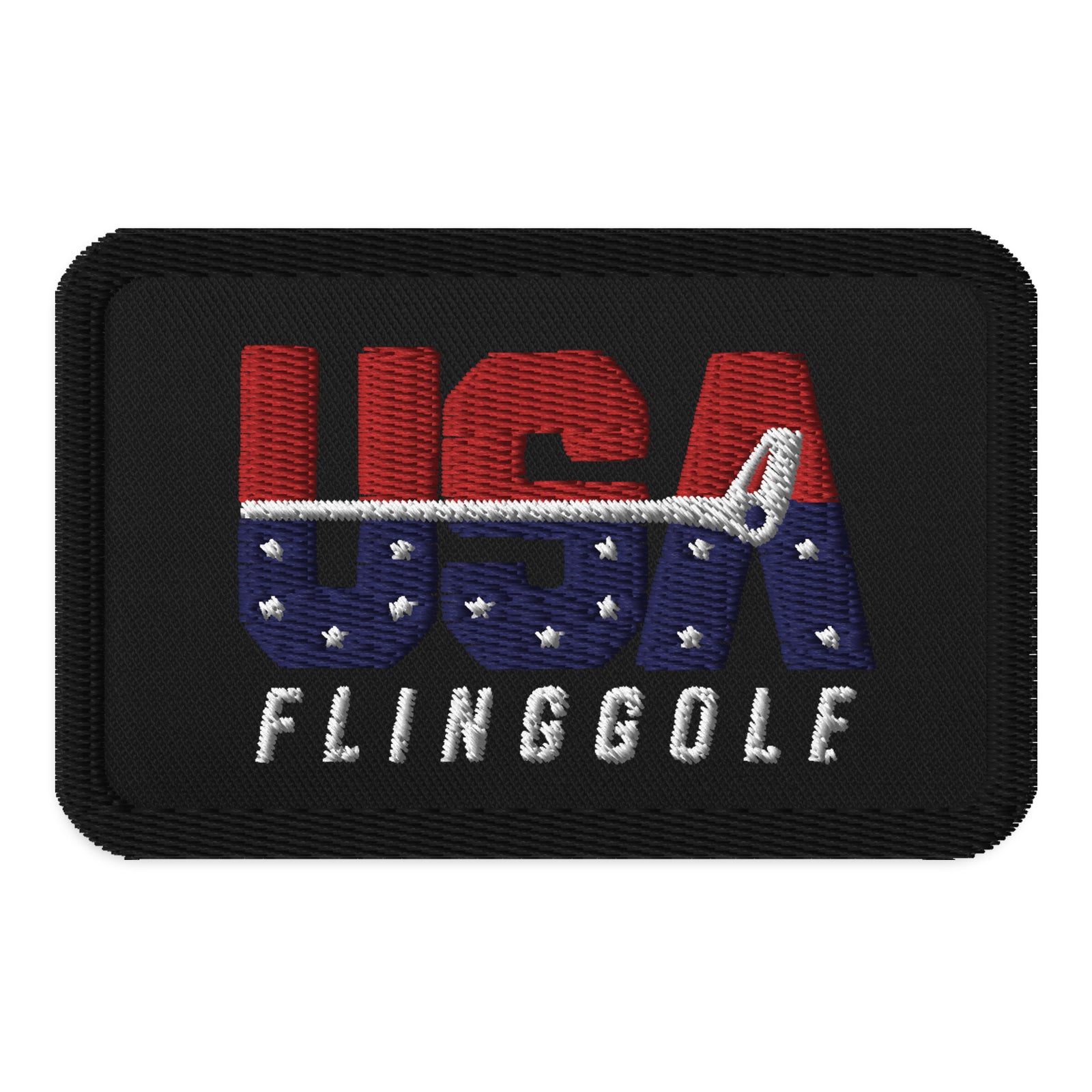 USA FlingGolf Rectangle Patch (Black)