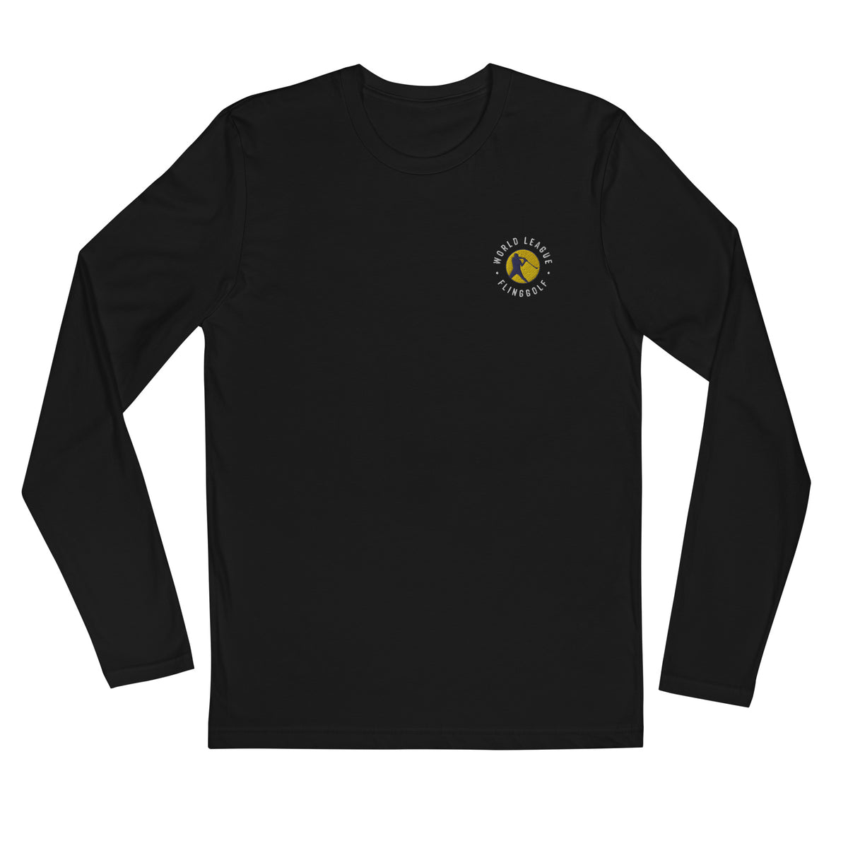 Long Sleeve Fitted Crew (Black/Grey) - FlingGolf®