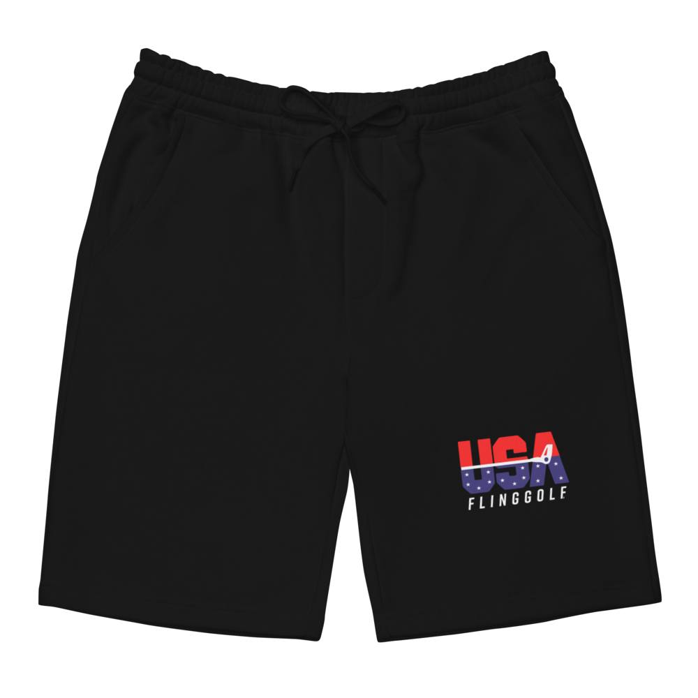 USA FlingGolf Men's Fleece Shorts (Black)