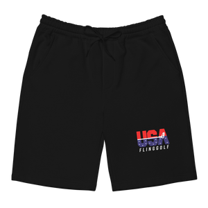 USA FlingGolf Men's Fleece Shorts (Black)