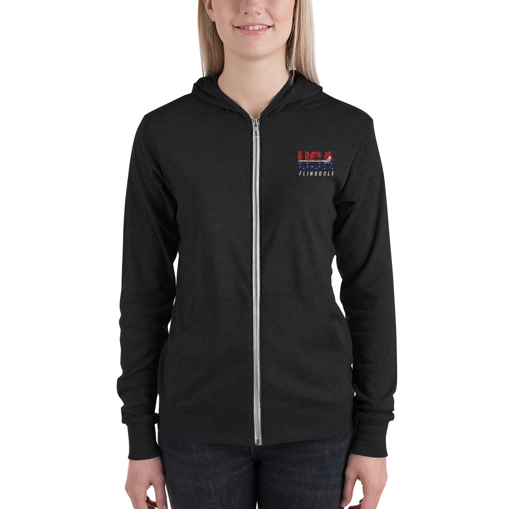 USA FlingGolf Unisex Zip Hoodie