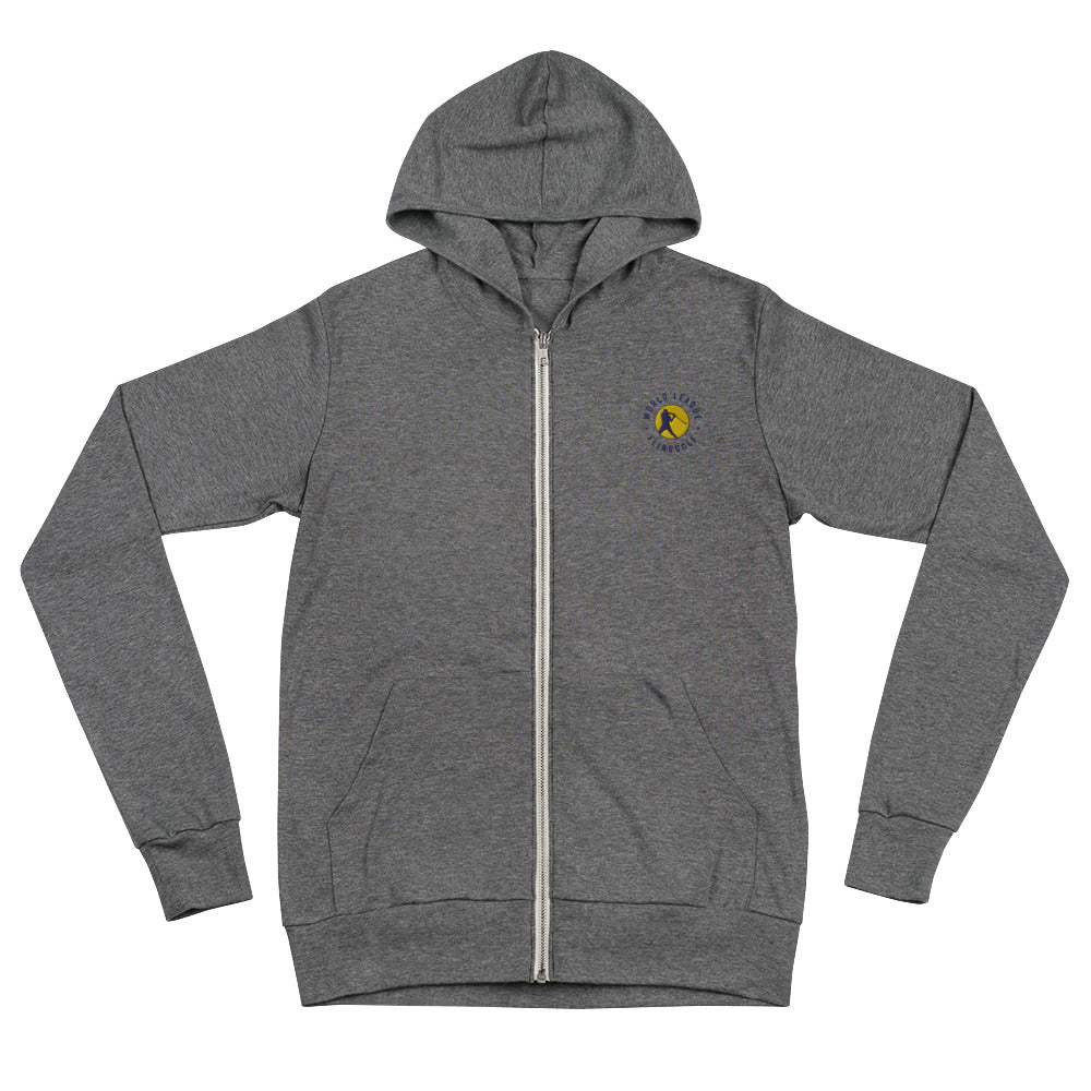 WLF Unisex Embroidered Zip Hoodie (Grey)
