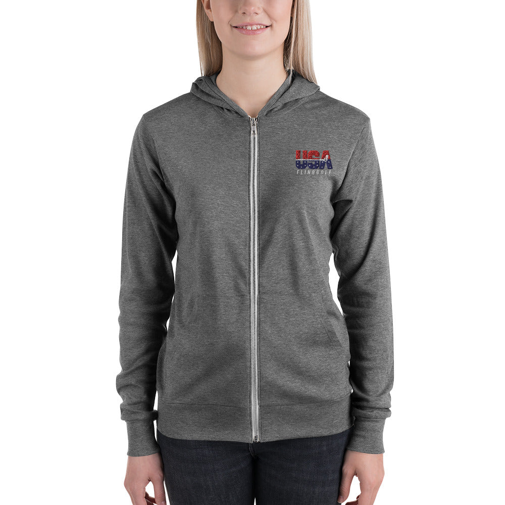 USA FlingGolf Unisex Zip Hoodie