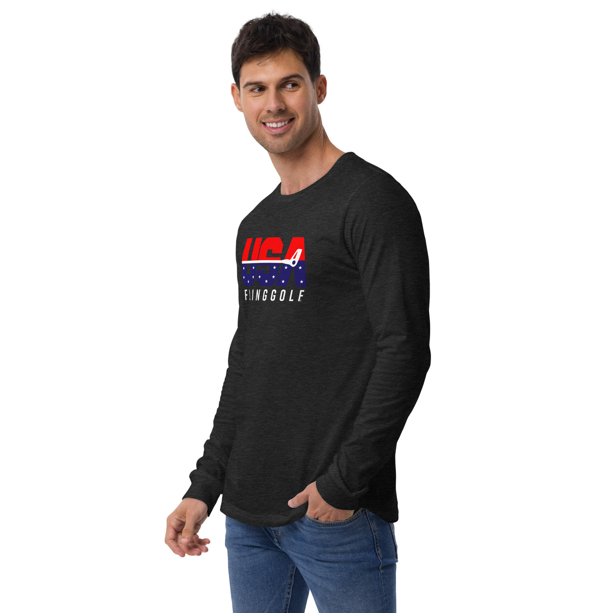 USA FlingGolf Unisex Long Sleeve Tee (Dark)