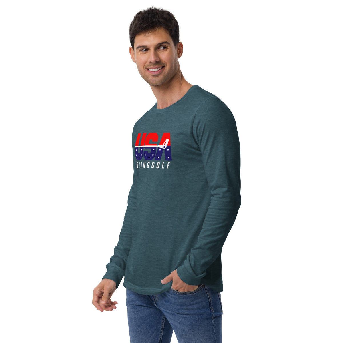 USA FlingGolf Unisex Long Sleeve Tee (Dark)