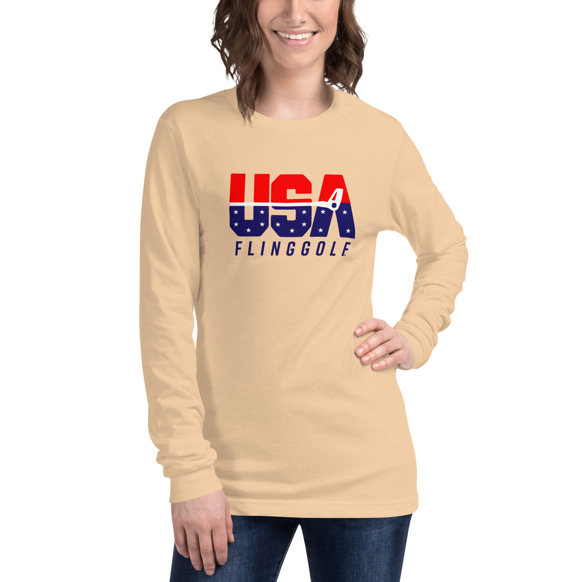 USA FlingGolf Unisex Long Sleeve Tee (Light)