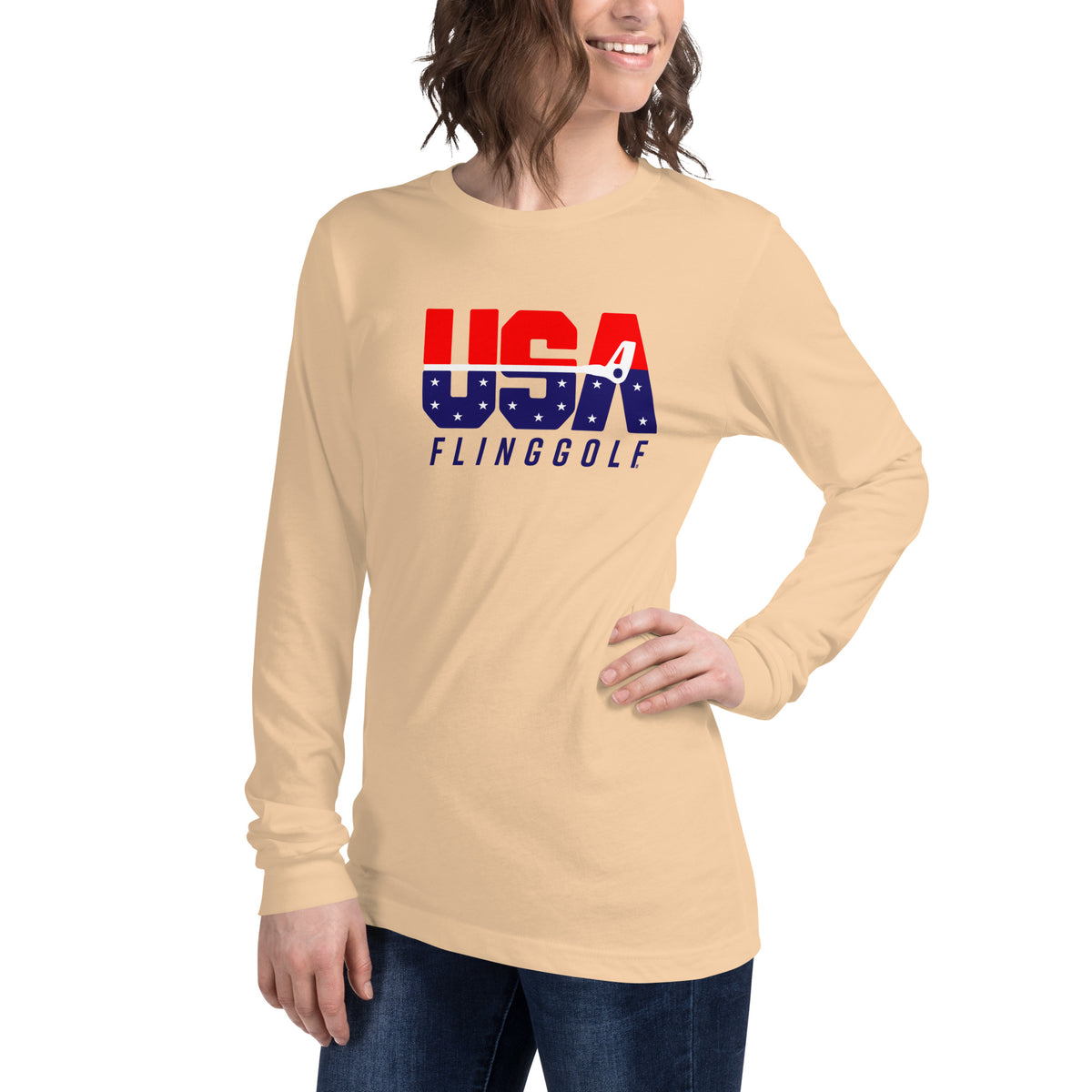 USA FlingGolf Unisex Long Sleeve Tee (Light)