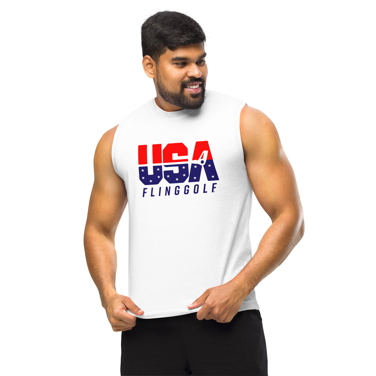 USA FlingGolf "DeRusha" Muscle Shirt (White)