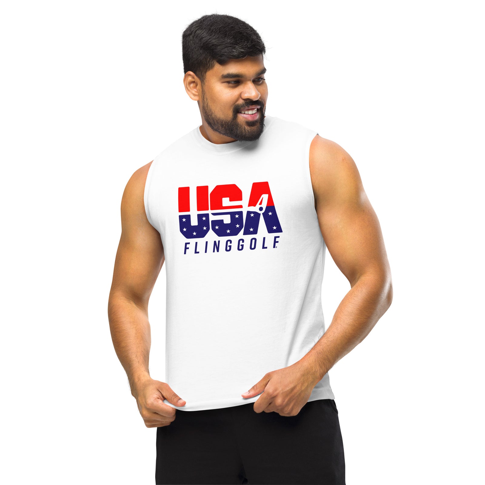 USA FlingGolf "DeRusha" Muscle Shirt (White)