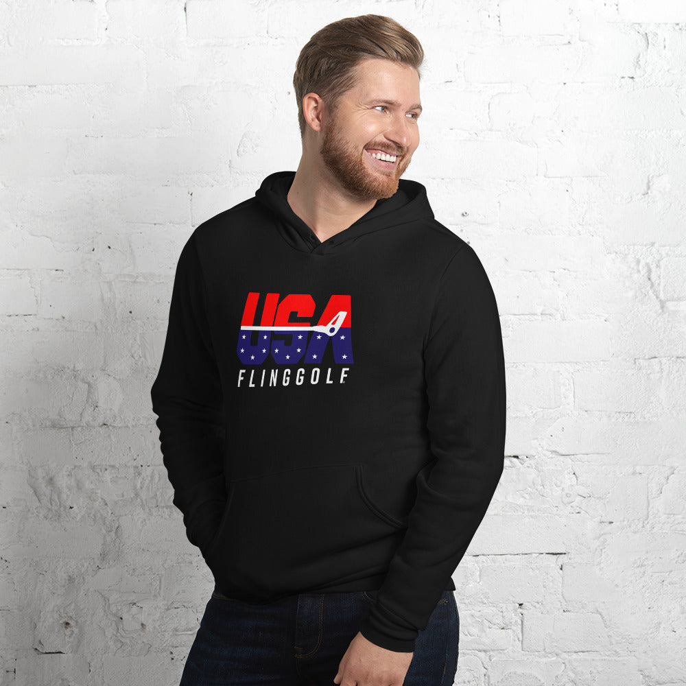 USA FlingGolf Unisex Fleece Hoodie (Dark)