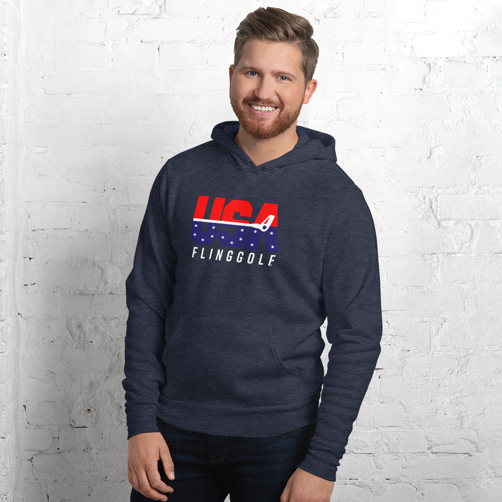 USA FlingGolf Unisex Fleece Hoodie (Dark)