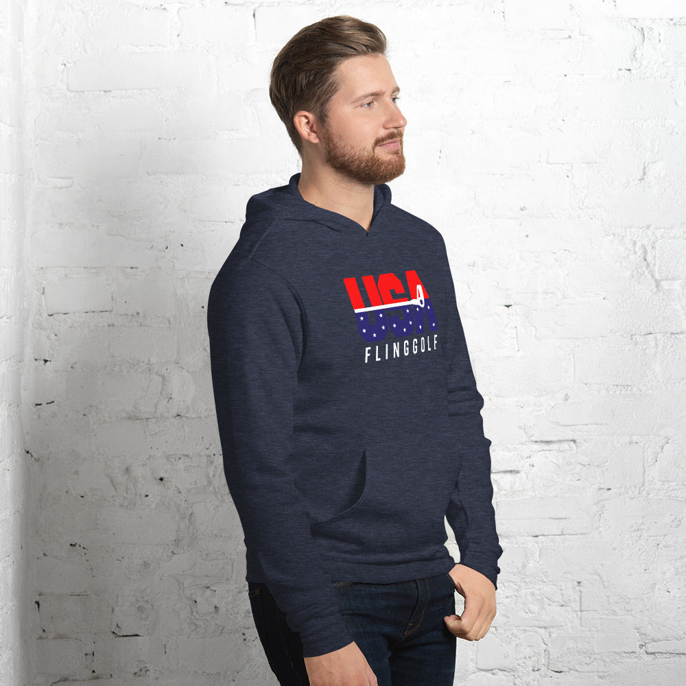 USA FlingGolf Unisex Fleece Hoodie (Dark)
