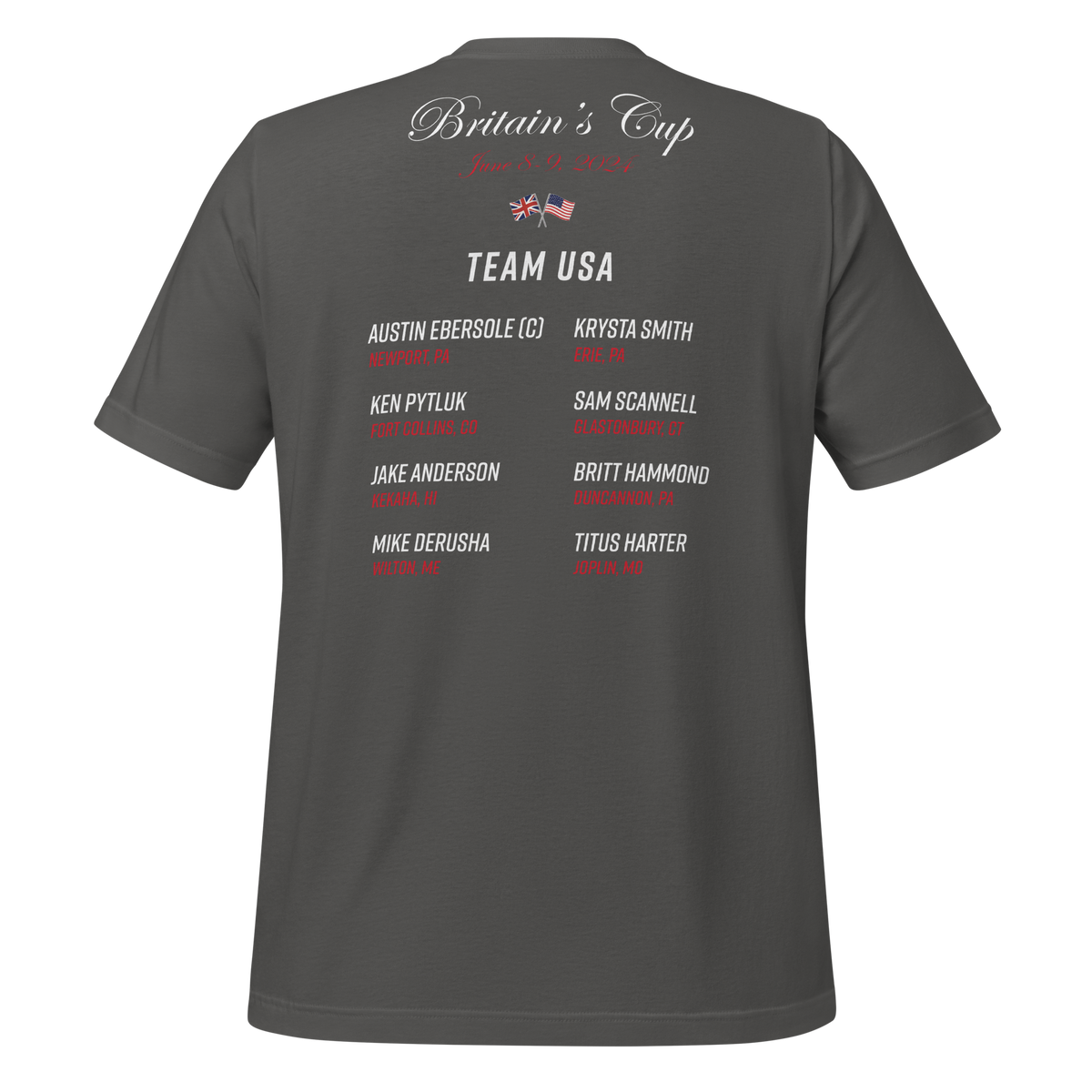 2024 Britain's Cup TEAM USA Commemorative Unisex t-shirt (Dark)