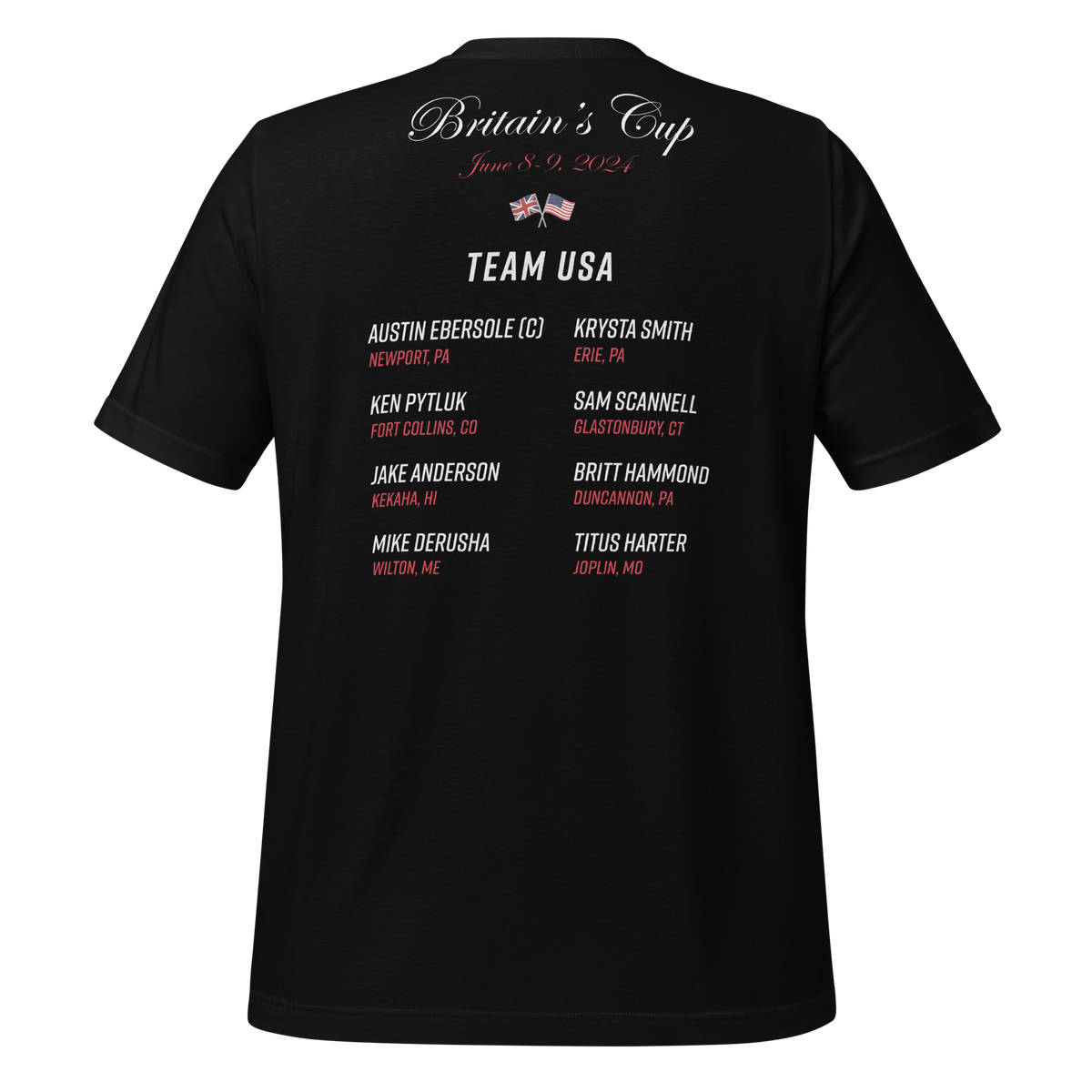 2024 Britain's Cup TEAM USA Commemorative Unisex t-shirt (Dark)