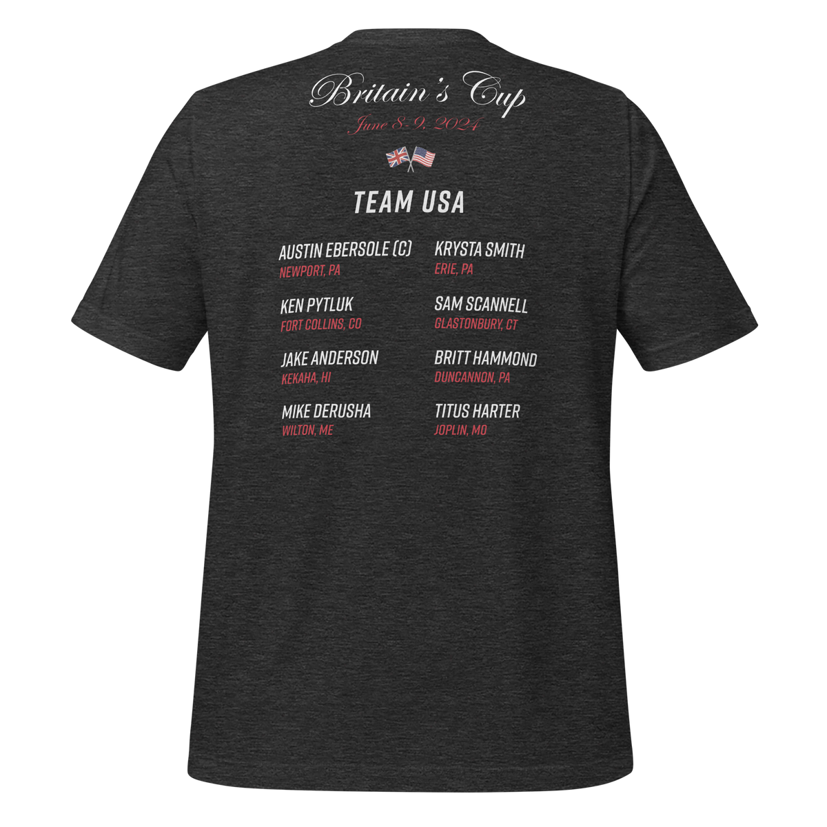 2024 Britain's Cup TEAM USA Commemorative Unisex t-shirt (Dark)